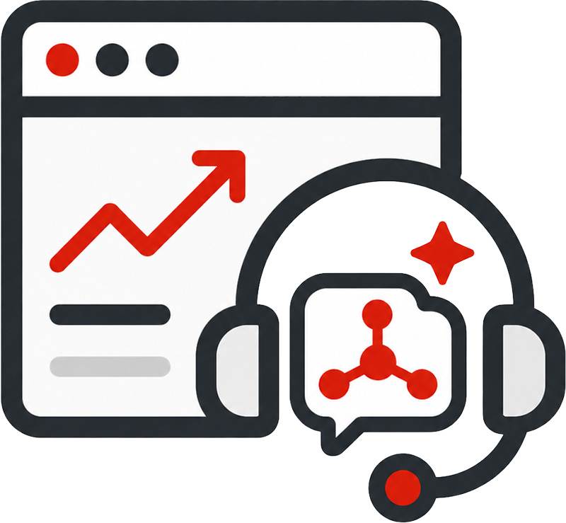 AI contact centre support dashboard icon