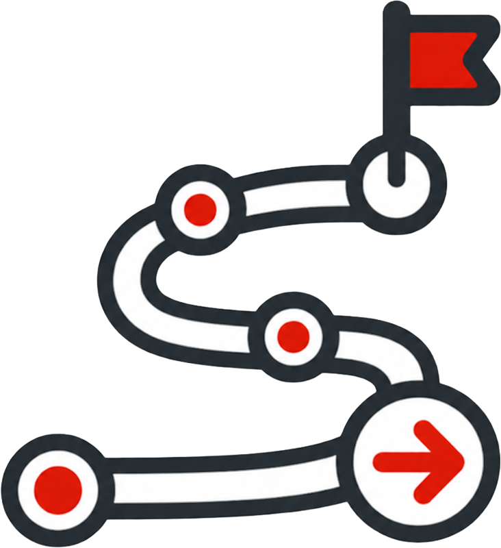AI adoption journey roadmap icon